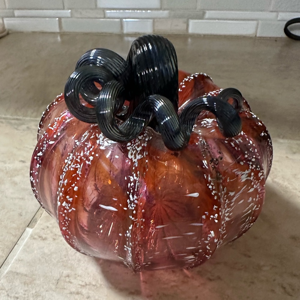 Hand Blown Glass Pumpkin